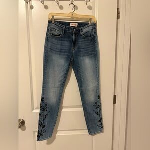 DRIFTWOOD Women's Blue Jeans with Black Embroidery